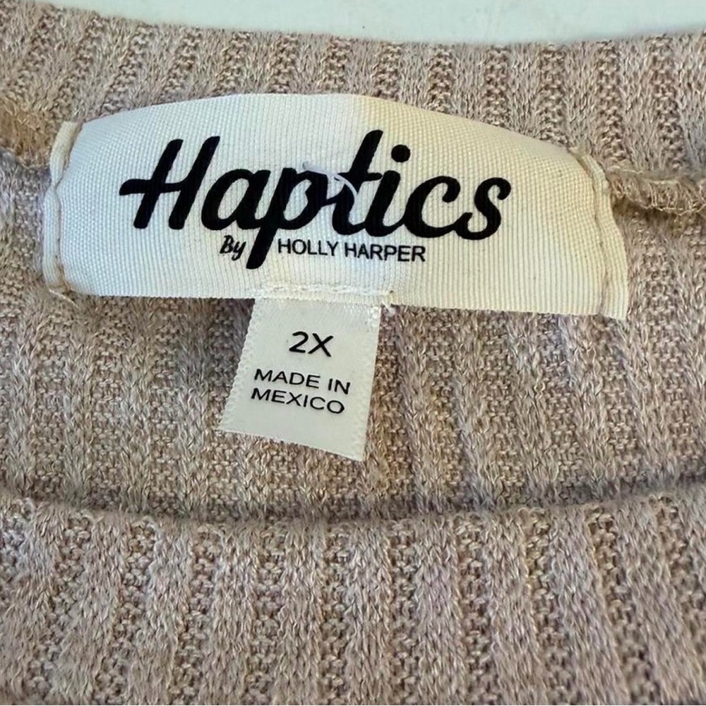 3/$20 Haptics Ribbed Cheetah Peek-a-Boo Shoulder Blouse Top Women’s Plus 2X - Picture 2 of 6